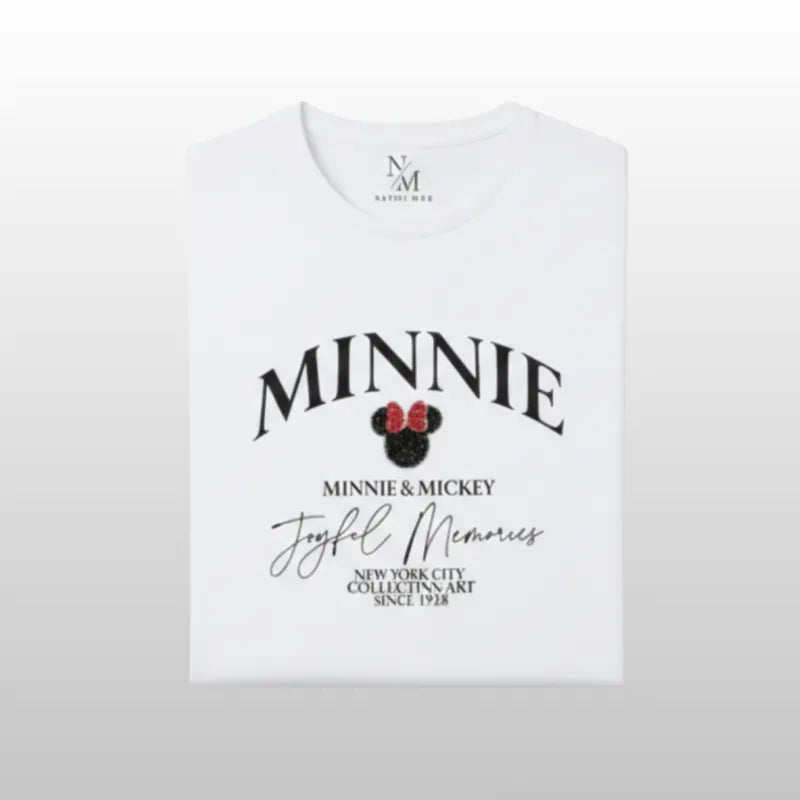 Camiseta Basica Femenina Minnie Perlas