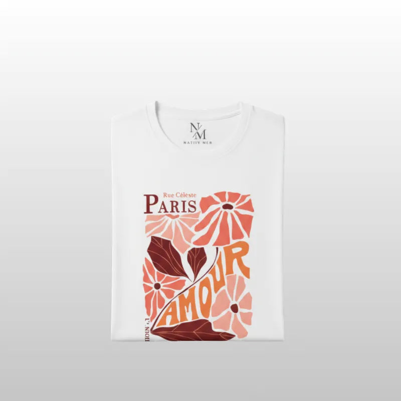 Camiseta Paris Amour Floral Blanca