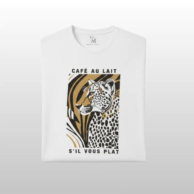 Camiseta Blanca Leopardo Café au Lait