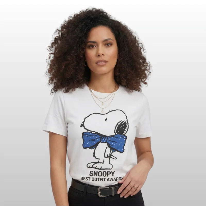 Camiseta Snoopy Best Outfit Blanca