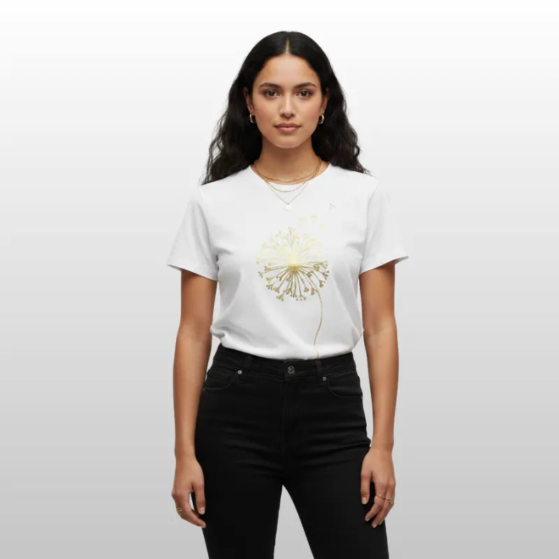 Camiseta Regular Fit Diente De Leon Dorado