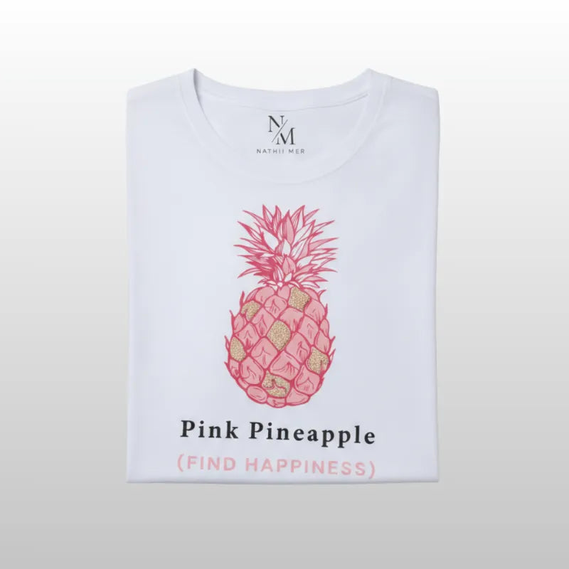 Camiseta Pink Pineapple Tropical Happiness Edition